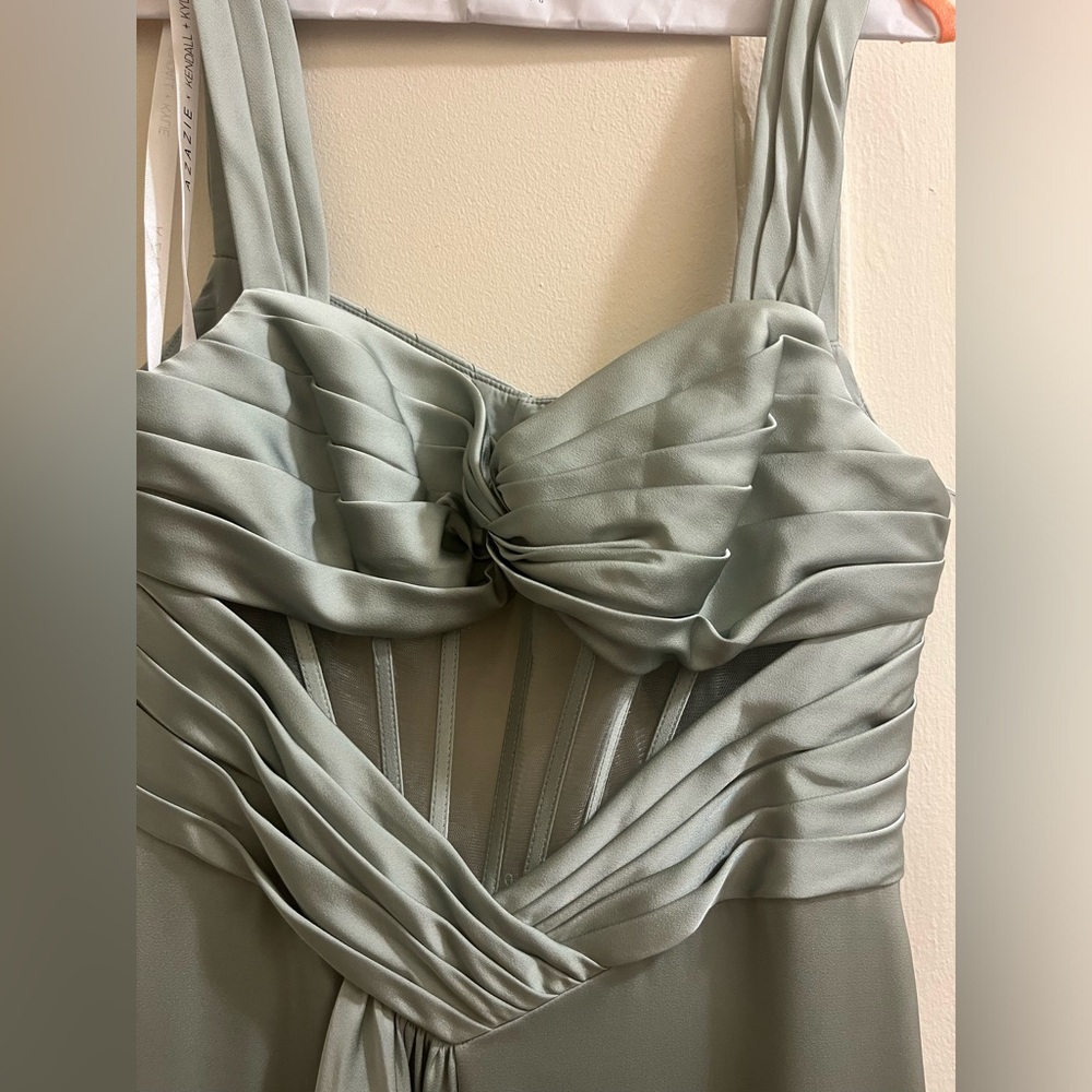 Azazie Kendall + Kylie 
Corseted Sweetheart Stretch Satin A-line Dress Size 10